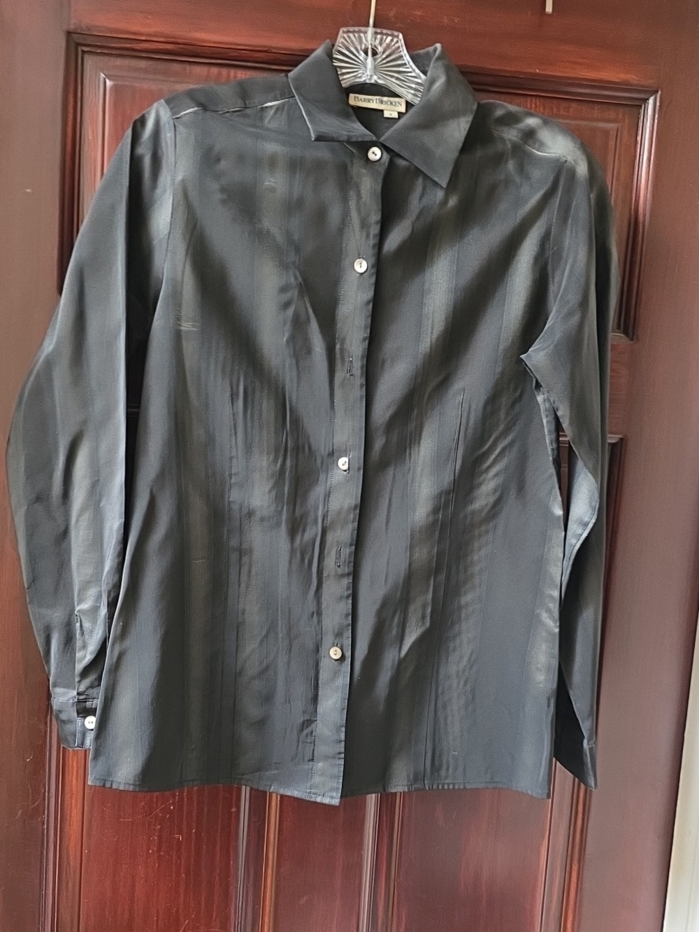 Black Long-Sleeve Button-Up Shirt From Barry Bricken Size Small